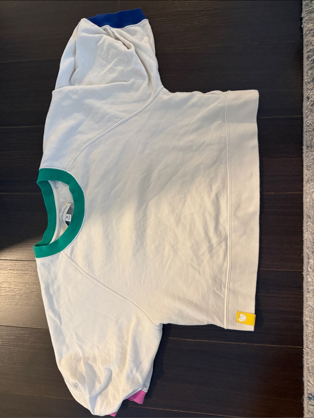 KERRI ROSENTHAL Crewneck Sweatshirt with Green Trim